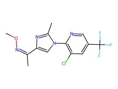 1-{1-[3-chloro-5-(trifluoromethyl)-2-pyridinyl]-2-methyl-1H-imidazol-4-yl}-1-ethanone O-methyloxime structure