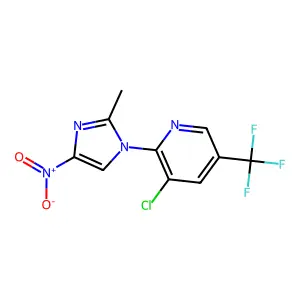 3-chloro-2-(2-methyl-4-nitro-1H-imidazol-1-yl)-5-(trifluoromethyl)pyridine structure