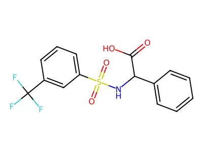 2-phenyl-2-[[3-(trifluoromethyl)phenyl]sulfonylamino]acetic Acid structure