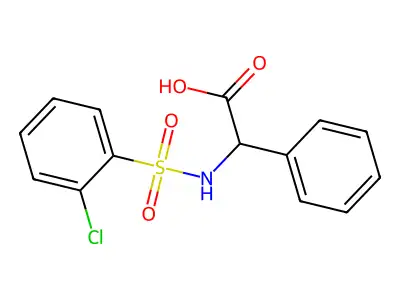 2-{[(2-Chlorophenyl)sulfonyl]amino}-2-phenylacetic acid structure
