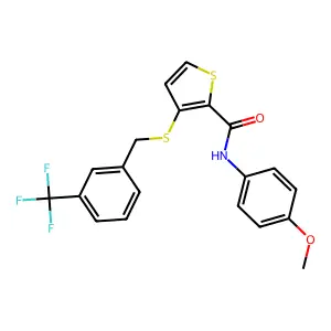 N-(4-Methoxyphenyl)-3-((3-(trifluoromethyl)benzyl)sulfanyl)-2-thiophenecarboxamide structure