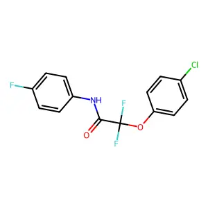 2-(4-chlorophenoxy)-2,2-difluoro-N-(4-fluorophenyl)acetamide structure