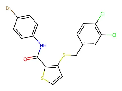 N-(4-Bromophenyl)-3-((3,4-dichlorobenzyl)sulfanyl)-2-thiophenecarboxamide structure