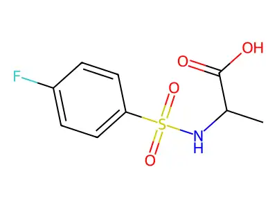(S)-2-(4-fluoro-benzenesulfonylamino)-propionic acid structure