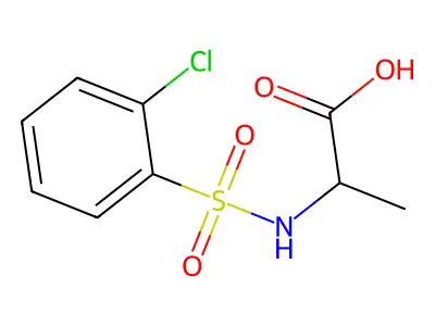 2-{[(2-Chlorophenyl)sulfonyl]amino}propanoic acid structure