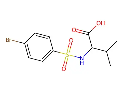 2-{[(4-Bromophenyl)sulfonyl]amino}-3-methylbutanoic acid structure