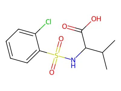 2-{[(2-Chlorophenyl)sulfonyl]amino}-3-methylbutanoic acid structure