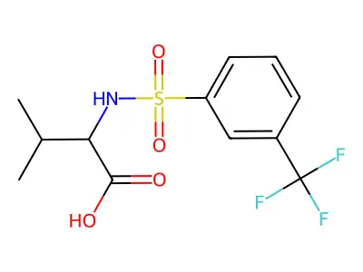 3-Methyl-2-[3-(trifluoromethyl)benzenesulfonamido]butanoic acid structure