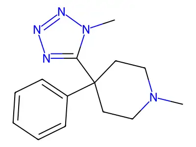 1-Methyl-4-(1-methyl-1H-tetrazol-5-yl)-4-phenylpiperidine structure