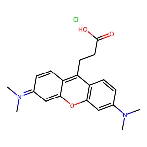 Xanthylium, 9-(2-carboxyethyl)-3,6-bis(dimethylamino)-, chloride (1:1) structure