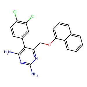 2,4-Pyrimidinediamine, 5-(3,4-dichlorophenyl)-6-((1-naphthalenyloxy)methyl)- structure