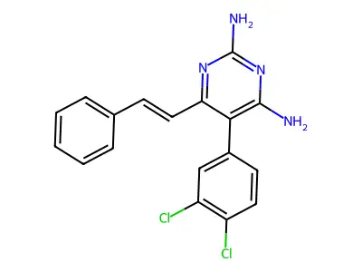 5-(3,4-Dichlorophenyl)-6-(2-phenylethenyl)pyrimidine-2,4-diamine structure