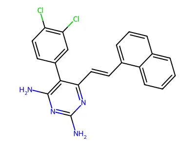 5-(3,4-Dichlorophenyl)-6-(2-naphthalen-1-ylethenyl)pyrimidine-2,4-diamine structure