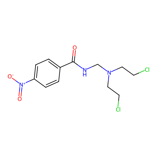 Benzamide, N-((bis(2-chloroethyl)amino)methyl)-4-nitro- structure