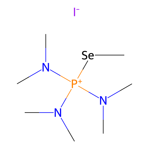 Phosphonium, (methylseleno)tris(dimethylamino)-, iodide structure