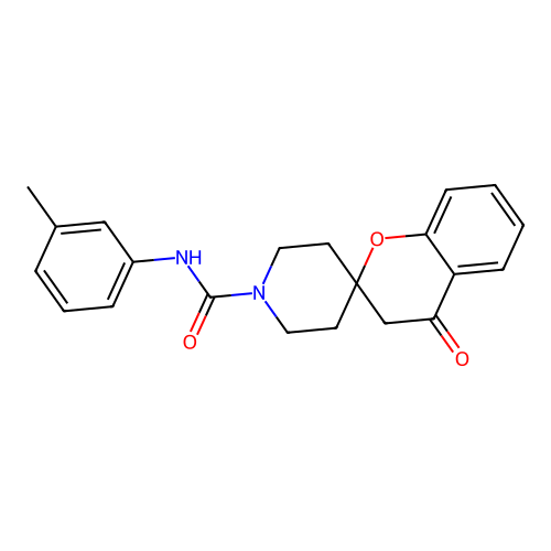 4-oxo-N-(m-tolyl)spiro[chroman-2,4'-piperidine]-1'-carboxamide structure