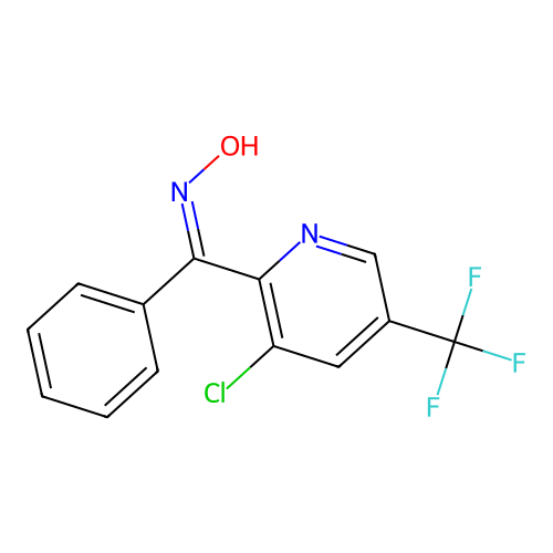 N-[[3-chloro-5-(trifluoromethyl)-2-pyridinyl]-phenylmethylidene]hydroxylamine structure