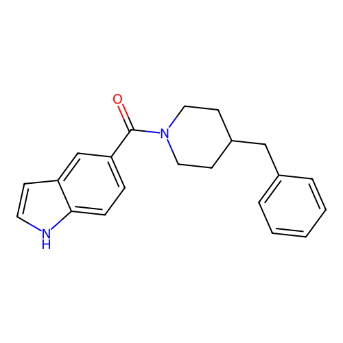 (4-benzylpiperidin-1-yl)(1H-indol-5-yl)methanone structure