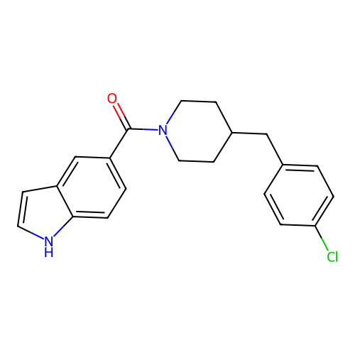 Piperidine,4-[(4-chlorophenyl)methyl]-1-(1h-indol-5-ylcarbonyl)- structure