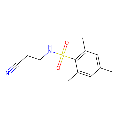 N-(2-cyanoethyl)-2,4,6-trimethylbenzenesulfonamide structure