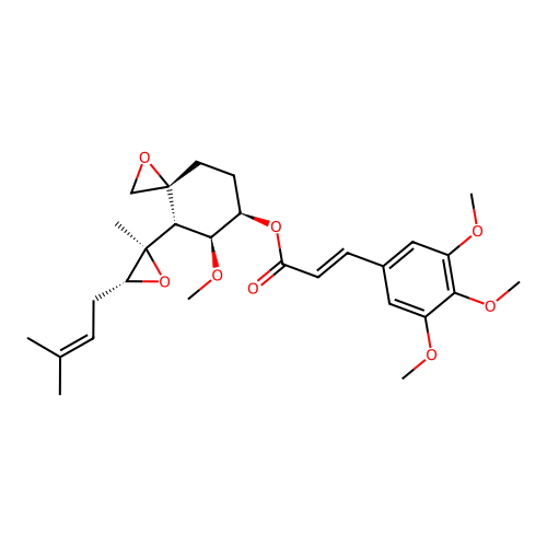 O-(3,4,5-Trimethoxy-trans-cinnamoyl)fumagillol structure