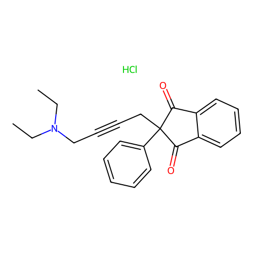 1,3-Indandione, 2-(4-(diethylamino)-2-butynyl)-2-phenyl-, hydrochloride structure