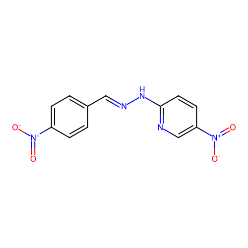 5-nitro-N-[(E)-(4-nitrophenyl)methylideneamino]pyridin-2-amine structure