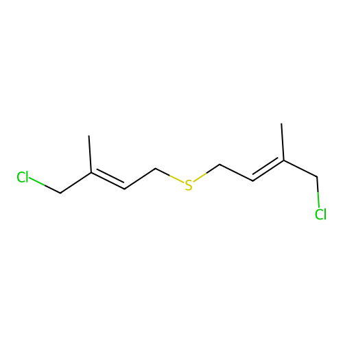 (E)-1-chloro-4-[(E)-4-chloro-3-methylbut-2-enyl]sulfanyl-2-methylbut-2-ene structure