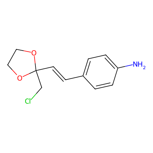 4-(2-(2-(Chloromethyl)-1,3-dioxolan-2-yl)vinyl)aniline structure