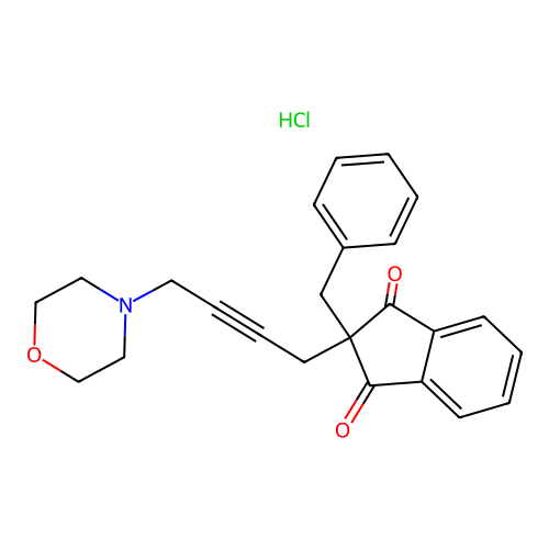 1,3-Indandione, 2-benzyl-2-(4-morpholino-2-butynyl)-, hydrochloride structure