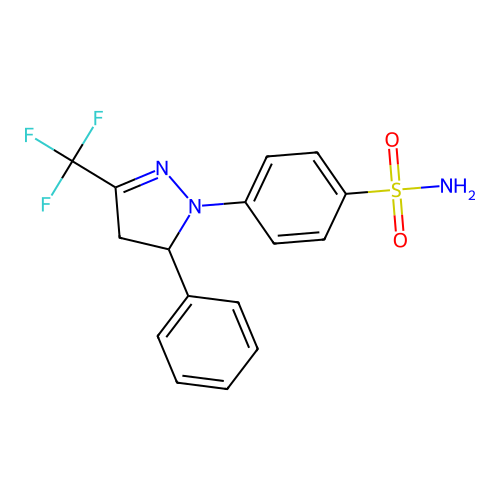 1-(4-Sulfamylphenyl)-3-trifluoromethyl-5-phenyl-2-pyrazoline structure