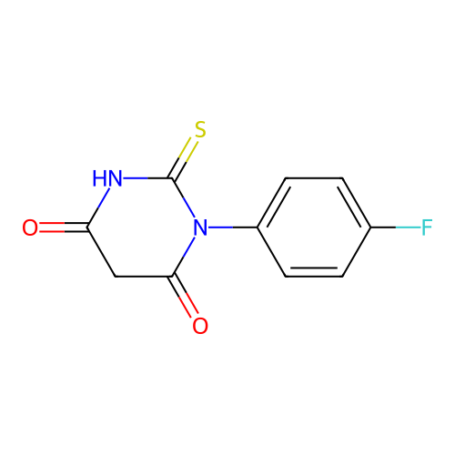 1-(4-fluorophenyl)-2-thioxodihydropyrimidine-4,6(1H,5H)-dione structure