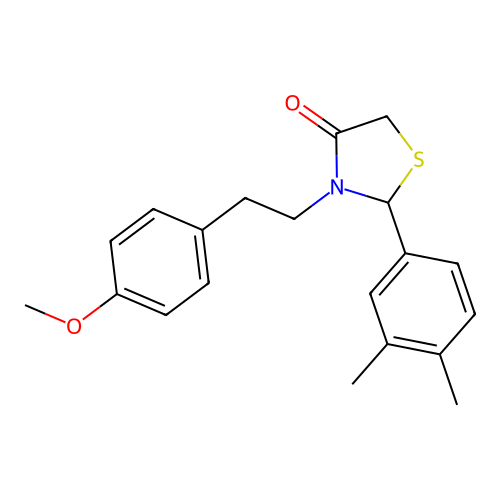 2-(3,4-Dimethylphenyl)-3-[2-(4-methoxyphenyl)ethyl]-1,3-thiazolidin-4-one structure