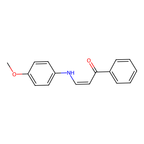 (Z)-3-(4-methoxyanilino)-1-phenylprop-2-en-1-one structure