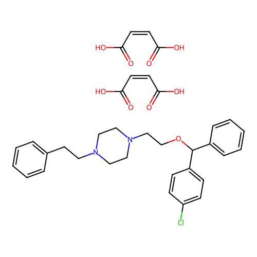 Piperazine, 1-(2-(alpha-(p-chlorophenyl)benzyloxy)ethyl)-4-phenethyl-, dimaleate structure