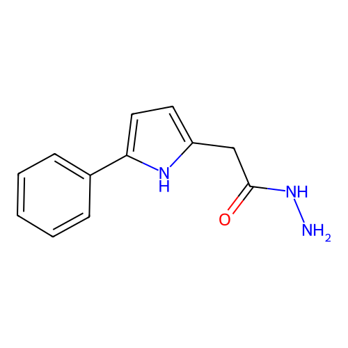 Pyrrole-2-acetic acid, 5-phenyl-, hydrazide structure
