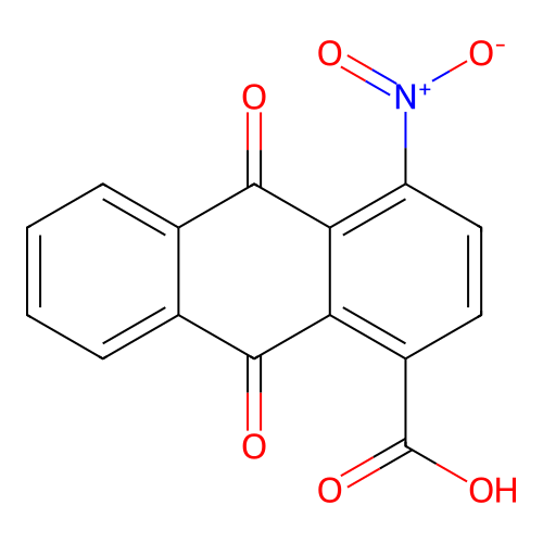 4-Nitro-9,10-dioxo-9,10-dihydroanthracene-1-carboxylic acid structure