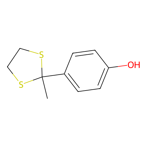 Phenol, p-(2-methyl-1,3-dithiolan-2-yl)- structure