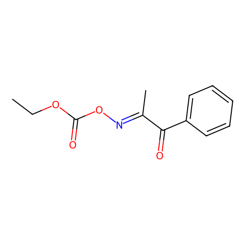 1,2-Propanedione, 1-phenyl-, 2-(O-(ethoxycarbonyl)oxime) structure