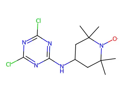 2,2,6,6-Tetramethyl-4-(dichlorotriazin)aminopiperidine-1-oxyl structure