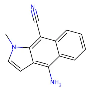 4-amino-1-methyl-1H-benzo[f]indole-9-carbonitrile structure
