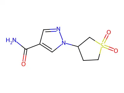 1-(1,1-Dioxothiolan-3-yl)pyrazole-4-carboxamide structure