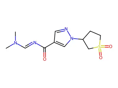N-[(dimethylamino)methylene]-1-(1,1-dioxotetrahydro-1H-1lambda~6~-thiophen-3-yl)-1H-pyrazole-4-carboxamide structure