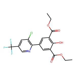 Diethyl 5-[3-chloro-5-(trifluoromethyl)-2-pyridinyl]-2-hydroxyisophthalate structure