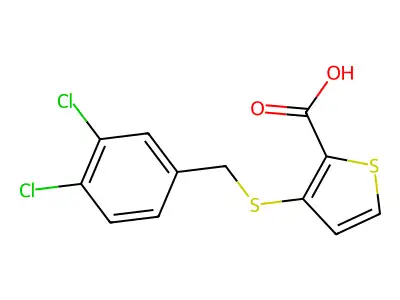 3-[(3,4-Dichlorobenzyl)sulfanyl]-2-thiophenecarboxylic acid structure