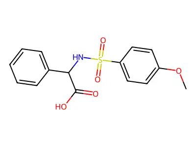 2-{[(4-Methoxyphenyl)sulfonyl]amino}-2-phenylacetic acid structure