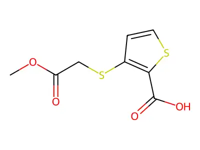 3-[(2-Methoxy-2-oxoethyl)sulfanyl]-2-thiophenecarboxylic acid structure
