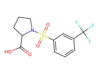 ((3-(Trifluoromethyl)phenyl)sulfonyl)proline structure
