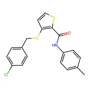 3-[(4-chlorobenzyl)sulfanyl]-N-(4-methylphenyl)-2-thiophenecarboxamide structure