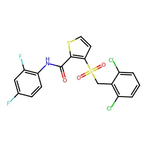 3-[(2,6-dichlorobenzyl)sulfonyl]-N-(2,4-difluorophenyl)-2-thiophenecarboxamide structure